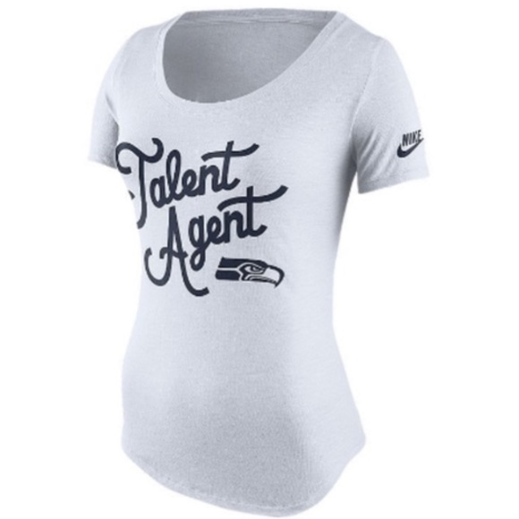Nike Women's Seattle Seahawks Navy Talent Agent Cotton T-Shirt In Size Medium - Picture 12 of 12